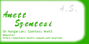 anett szentesi business card